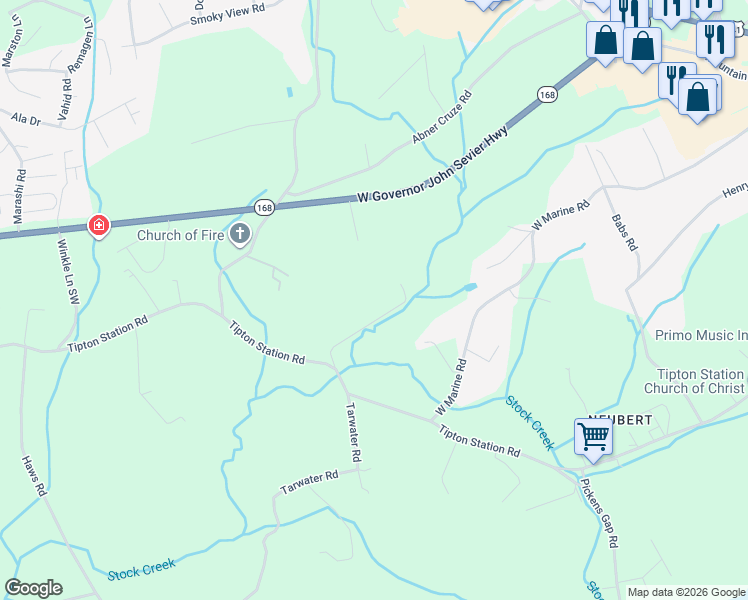 map of restaurants, bars, coffee shops, grocery stores, and more near 904 Breeden Road in Knoxville