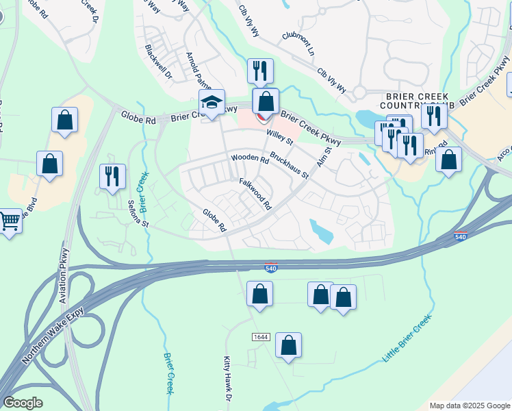 map of restaurants, bars, coffee shops, grocery stores, and more near 9101 Murrillo Walk in Raleigh
