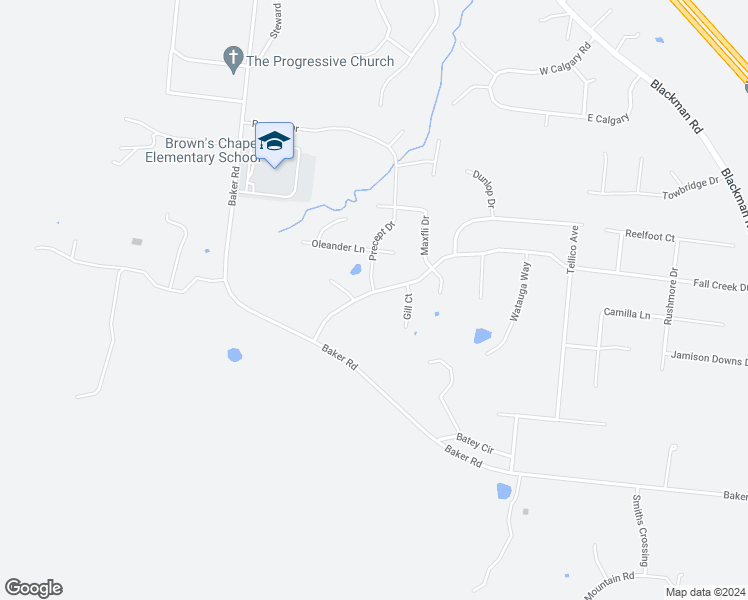 map of restaurants, bars, coffee shops, grocery stores, and more near 901 Fall Creek Drive in Murfreesboro