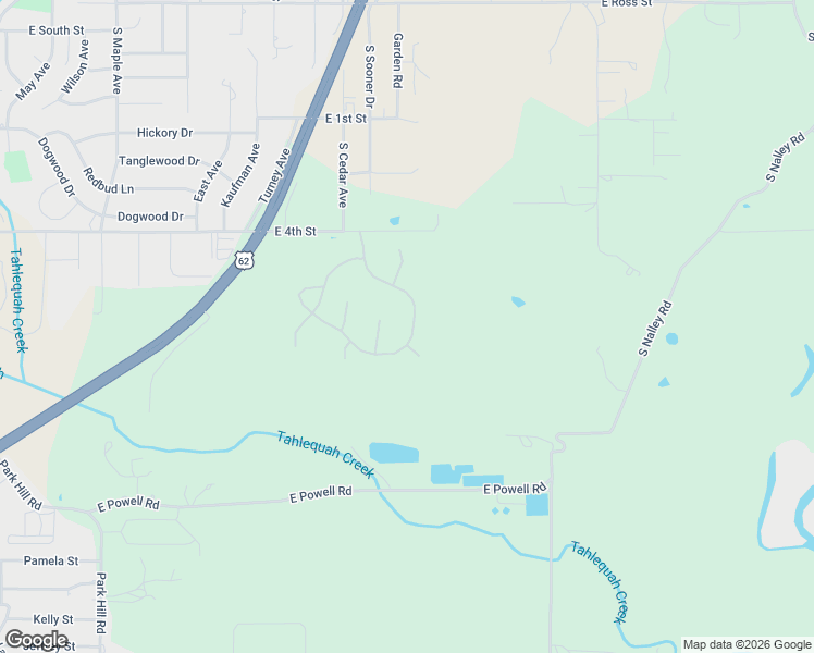 map of restaurants, bars, coffee shops, grocery stores, and more near 858 Avalon Terrace in Tahlequah