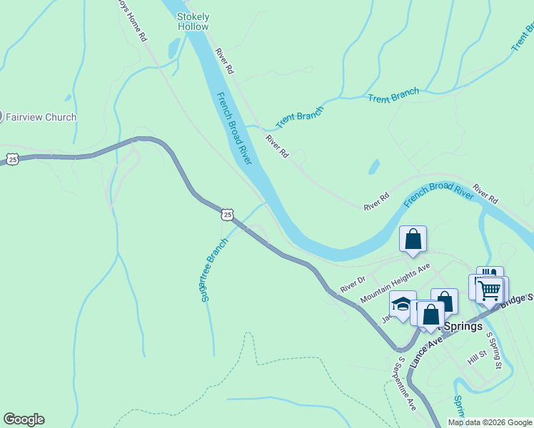 map of restaurants, bars, coffee shops, grocery stores, and more near 1630 Boys Home Road in Hot Springs