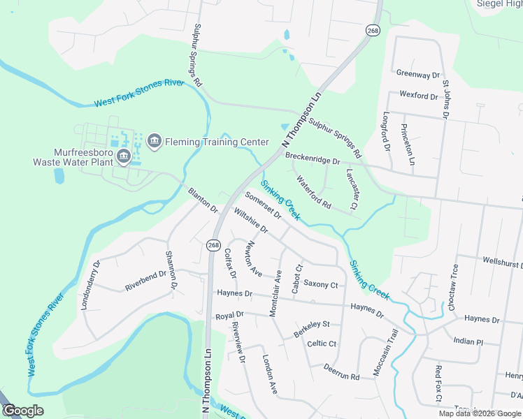 map of restaurants, bars, coffee shops, grocery stores, and more near 1902 Somerset Drive in Murfreesboro