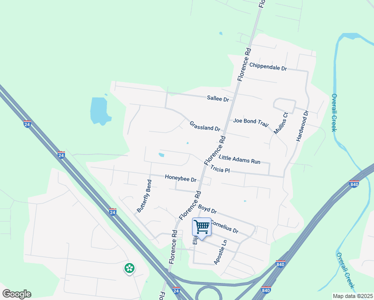 map of restaurants, bars, coffee shops, grocery stores, and more near 5124 Cedar Retreat Drive in Murfreesboro
