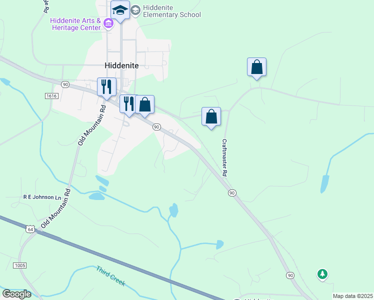 map of restaurants, bars, coffee shops, grocery stores, and more near 5462 North Carolina 90 in Hiddenite