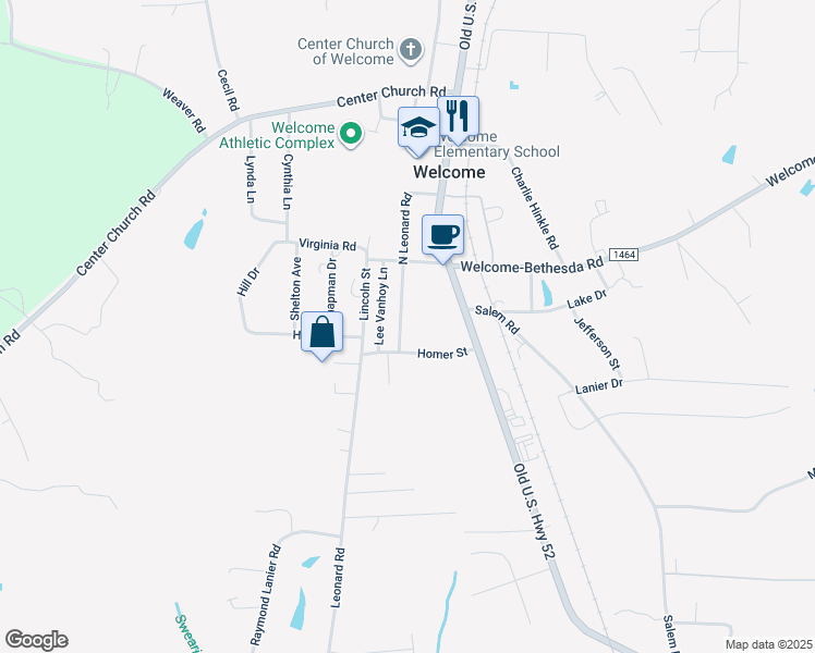 map of restaurants, bars, coffee shops, grocery stores, and more near 481 North Leonard Road in Lexington