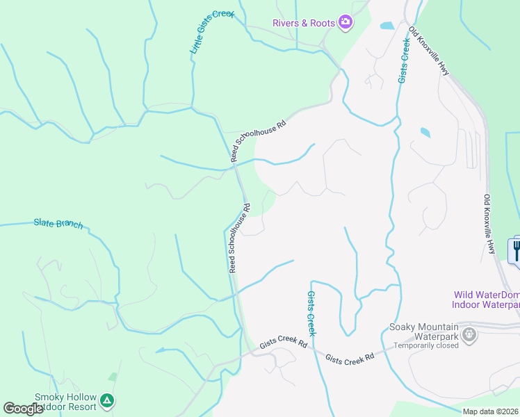map of restaurants, bars, coffee shops, grocery stores, and more near 301-367 Reed Schoolhouse Road in Sevierville