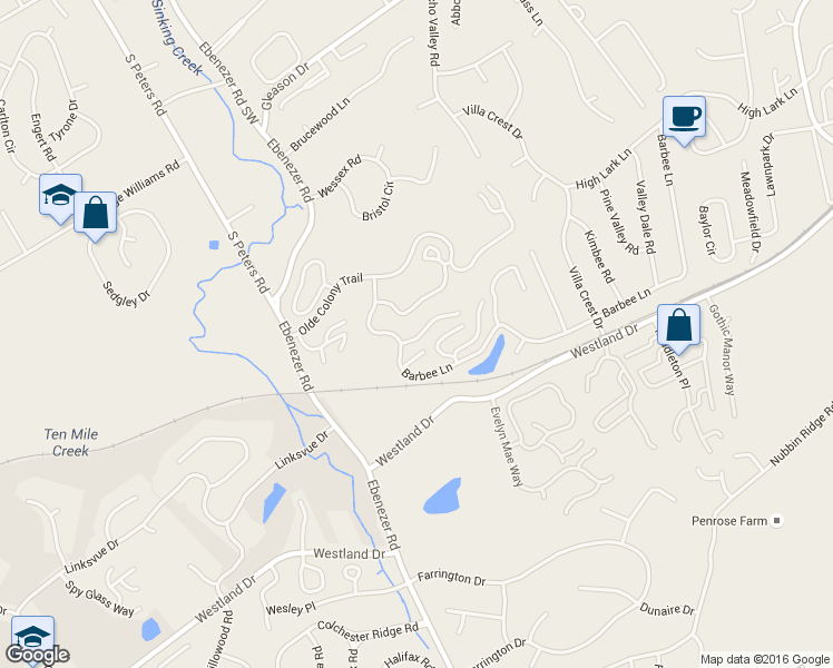 map of restaurants, bars, coffee shops, grocery stores, and more near 172 Olde Pioneer Trail in Knoxville