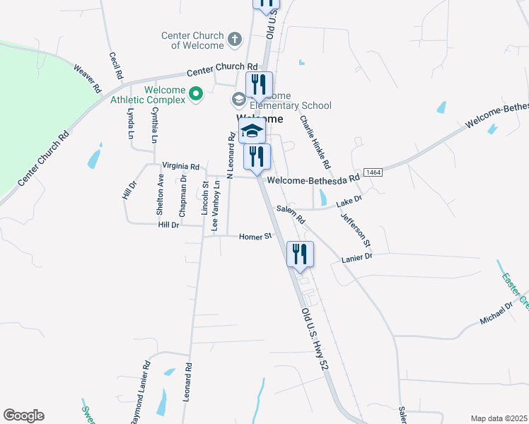 map of restaurants, bars, coffee shops, grocery stores, and more near 5379 Old U.S. Highway 52 in Lexington