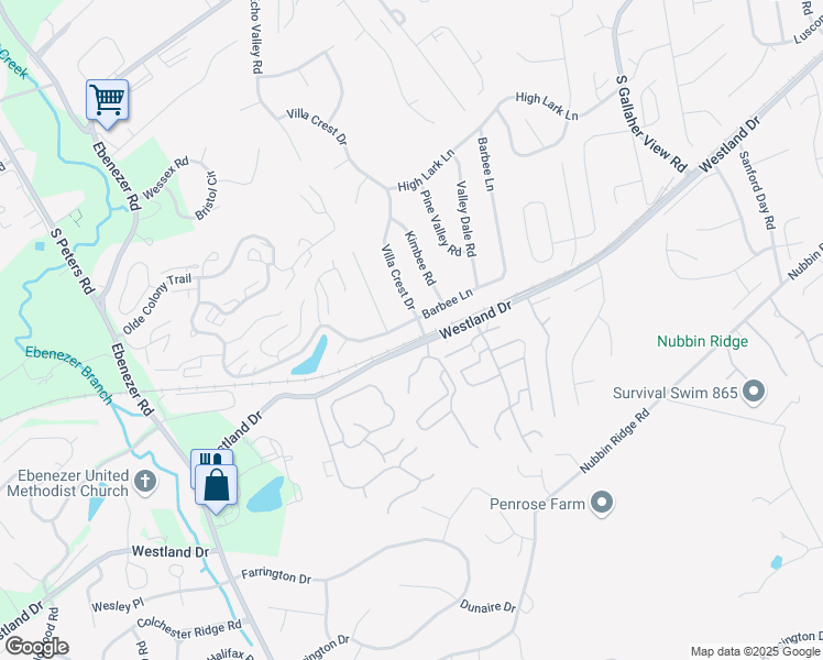 map of restaurants, bars, coffee shops, grocery stores, and more near 8628 Barbee Lane in Knoxville
