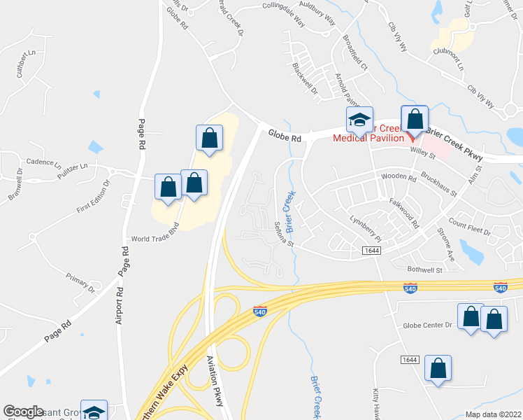 map of restaurants, bars, coffee shops, grocery stores, and more near 9920 Jamison Valley Drive in Raleigh