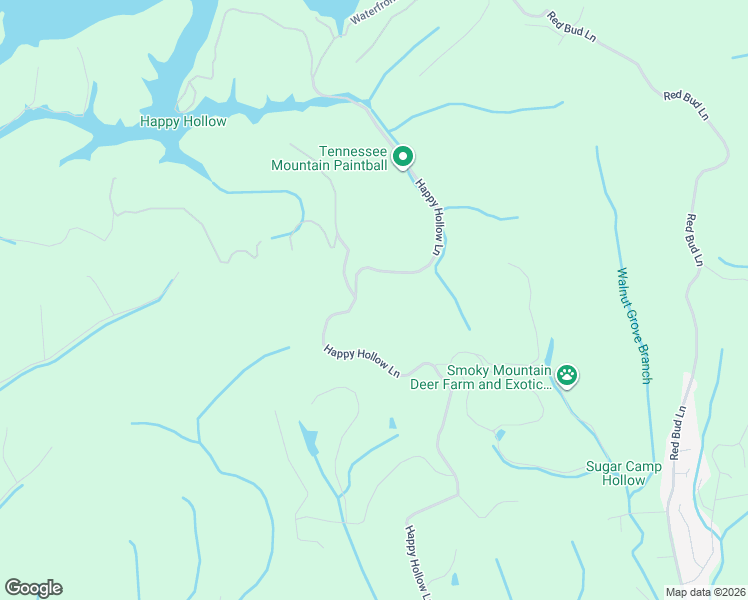 map of restaurants, bars, coffee shops, grocery stores, and more near 604 Happy Hollow Lane in Sevierville
