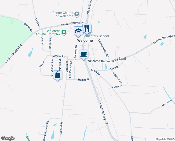 map of restaurants, bars, coffee shops, grocery stores, and more near 5379 Old U.S. Highway 52 in Lexington