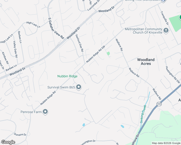 map of restaurants, bars, coffee shops, grocery stores, and more near 1141 Ansley Woods Way in Knoxville