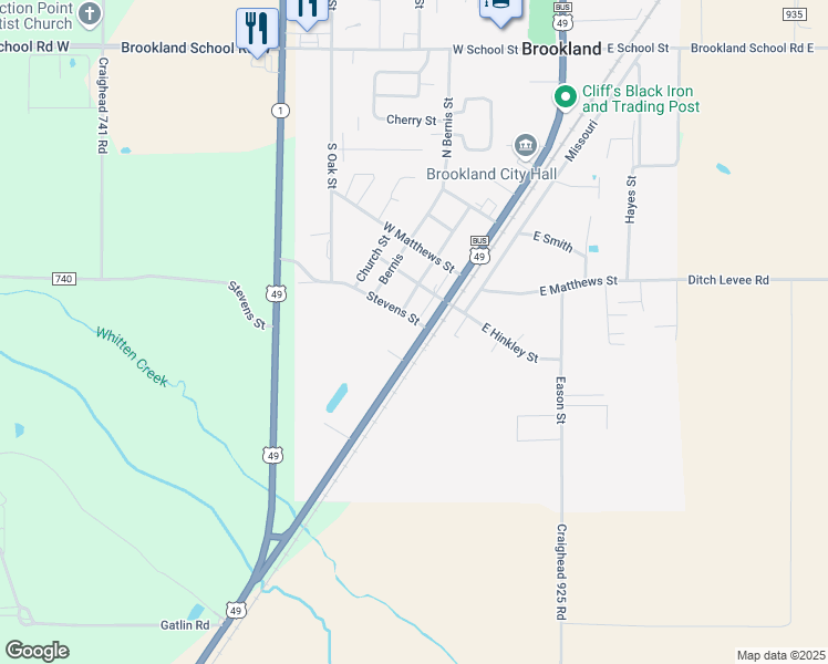 map of restaurants, bars, coffee shops, grocery stores, and more near 101B Stevens Street in Brookland