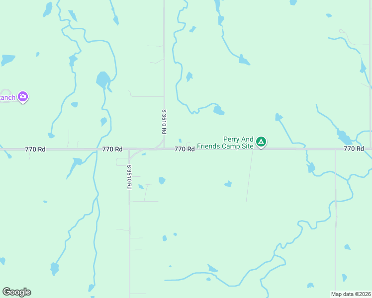map of restaurants, bars, coffee shops, grocery stores, and more near 770 Road in Cushing