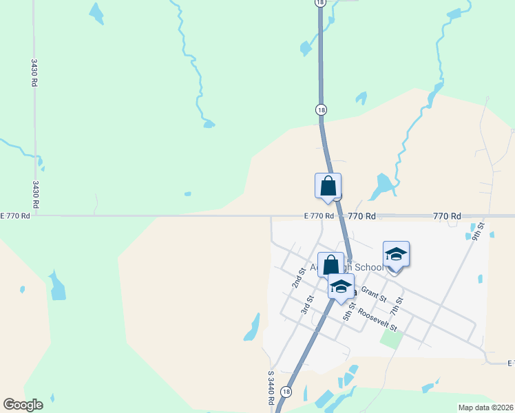 map of restaurants, bars, coffee shops, grocery stores, and more near 343924 770 Road in Agra