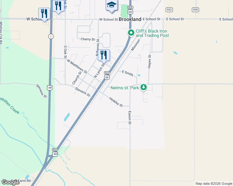 map of restaurants, bars, coffee shops, grocery stores, and more near 100 East Matthews Street in Brookland