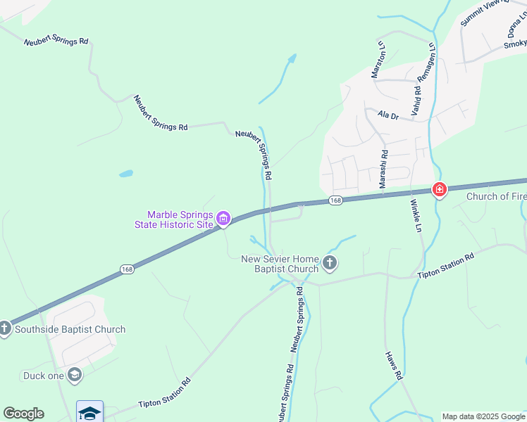 map of restaurants, bars, coffee shops, grocery stores, and more near Tennessee 168 in KIMBERLIN HGT