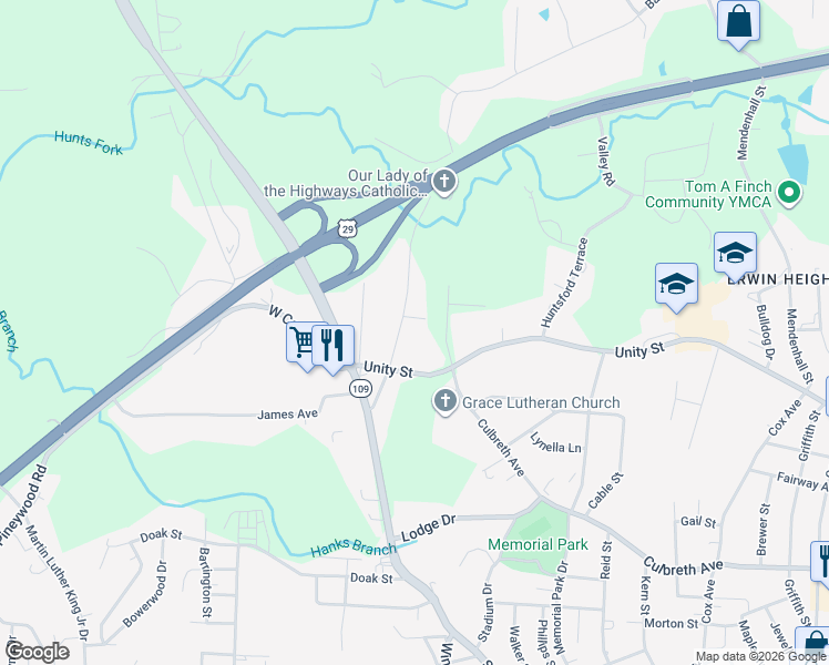 map of restaurants, bars, coffee shops, grocery stores, and more near 913 Ball Park Road in Thomasville
