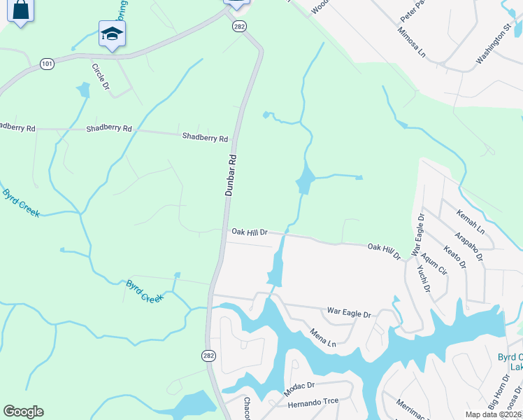 map of restaurants, bars, coffee shops, grocery stores, and more near 697 Dunbar Road in Crossville