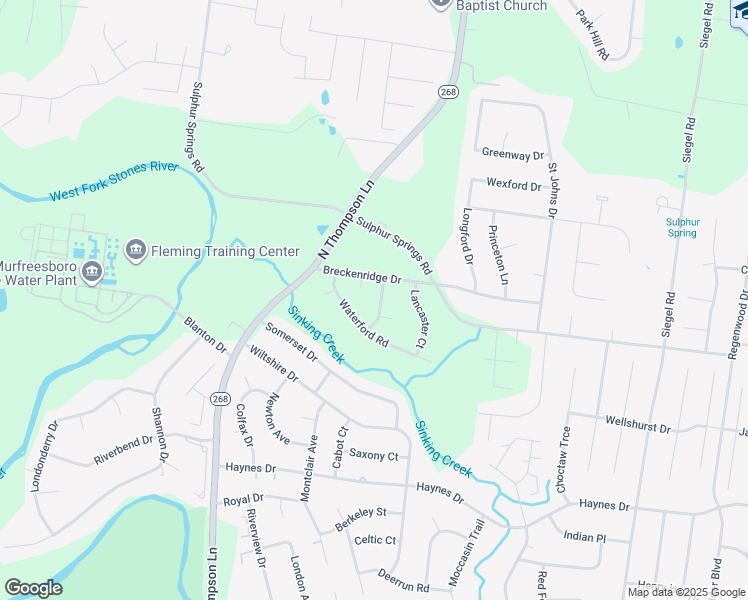 map of restaurants, bars, coffee shops, grocery stores, and more near 2615 Charter Court in Murfreesboro