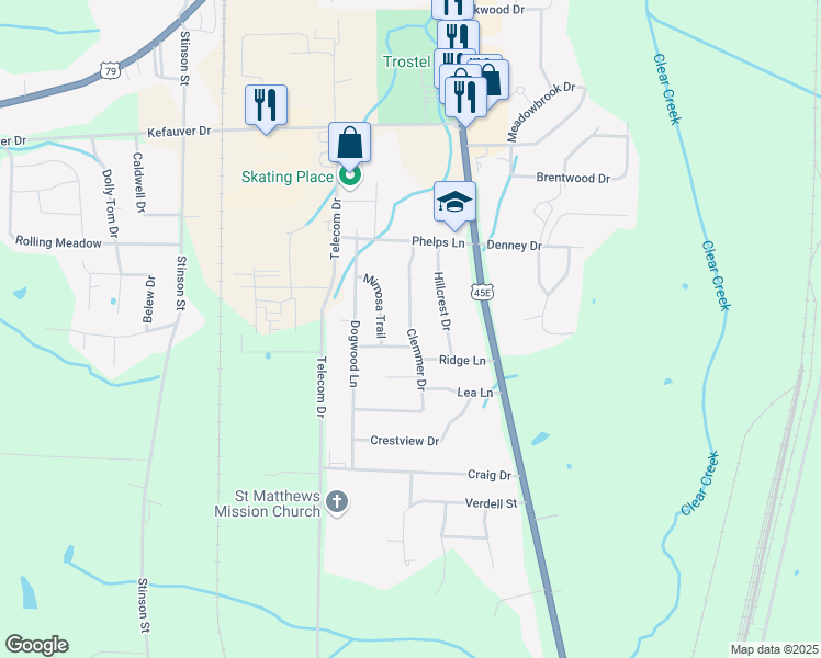 map of restaurants, bars, coffee shops, grocery stores, and more near 8098 Clemmer Drive in Milan