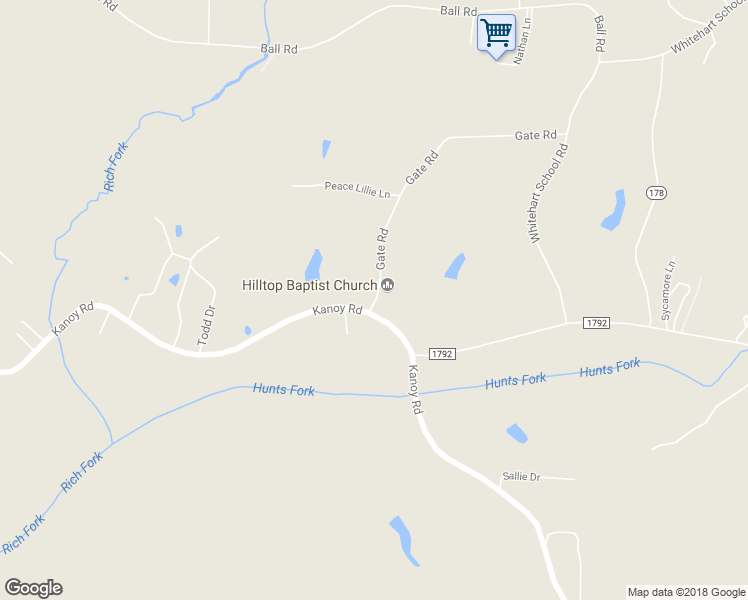map of restaurants, bars, coffee shops, grocery stores, and more near 125 Gate Road in Thomasville
