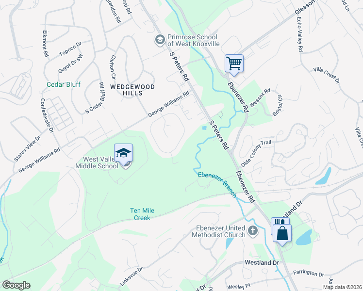 map of restaurants, bars, coffee shops, grocery stores, and more near 712 Sedgley Drive in Knoxville