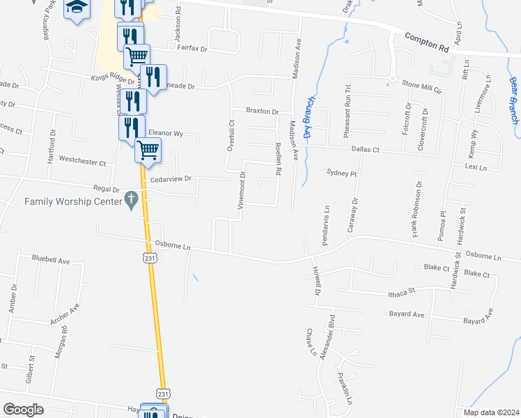 map of restaurants, bars, coffee shops, grocery stores, and more near 314 Thetahill Road in Murfreesboro