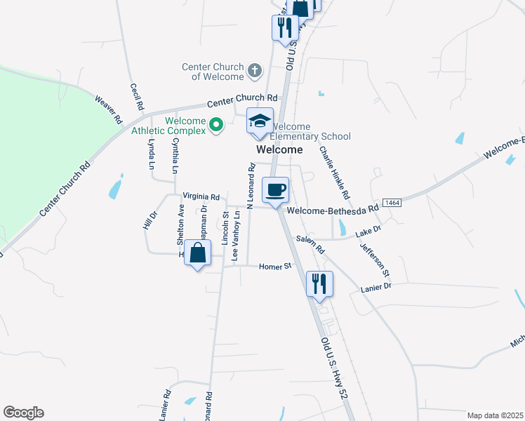 map of restaurants, bars, coffee shops, grocery stores, and more near 153 Homer Leonard Road in Lexington