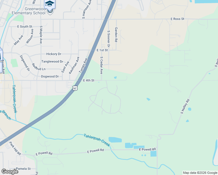 map of restaurants, bars, coffee shops, grocery stores, and more near 917 Seagrove Way in Tahlequah