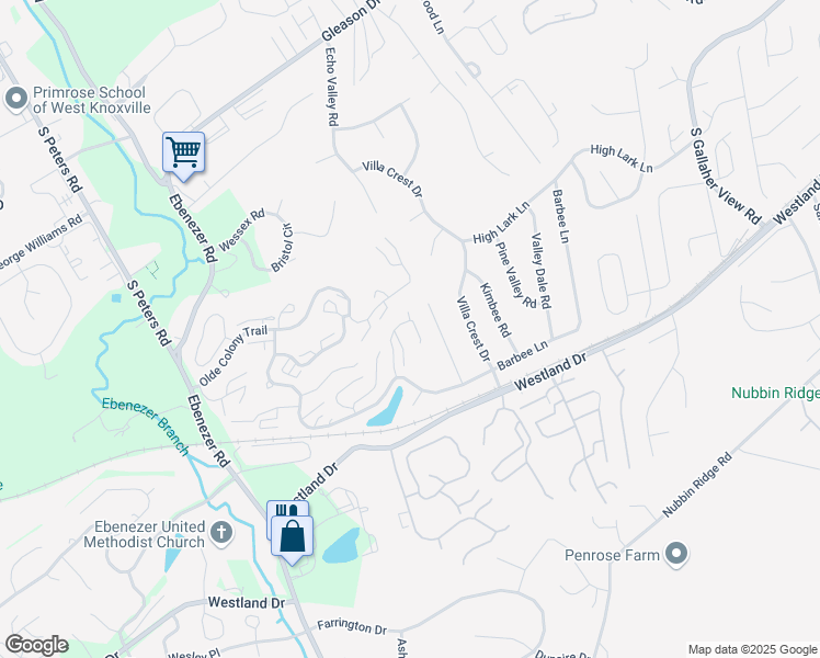 map of restaurants, bars, coffee shops, grocery stores, and more near 722 Settlers Pond Way in Knoxville