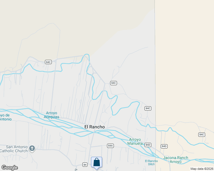 map of restaurants, bars, coffee shops, grocery stores, and more near 68 Evergreen Lane in Santa Fe