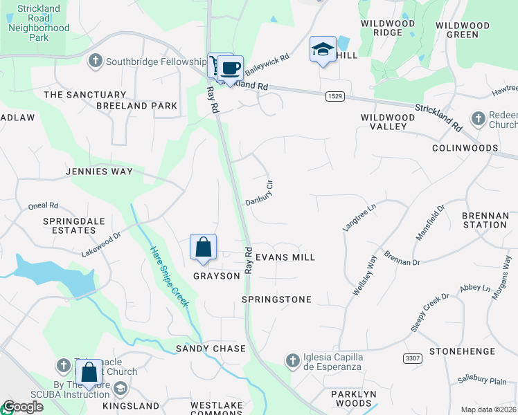 map of restaurants, bars, coffee shops, grocery stores, and more near 8616 Maidstone Court in Raleigh