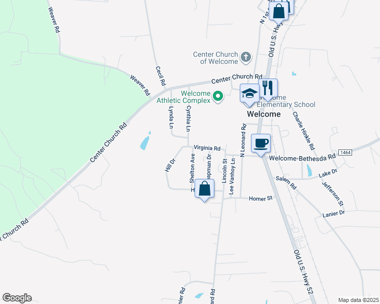 map of restaurants, bars, coffee shops, grocery stores, and more near 299 Virginia Road in Lexington