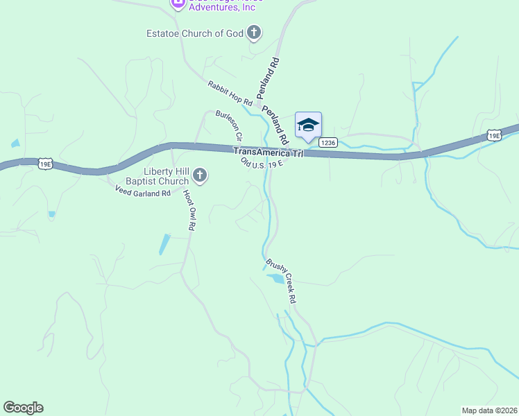map of restaurants, bars, coffee shops, grocery stores, and more near 60 Estatoe Acres Way in Spruce Pine