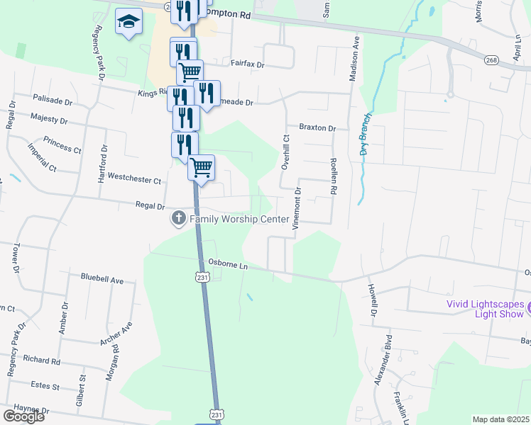 map of restaurants, bars, coffee shops, grocery stores, and more near 198 Cedarview Drive in Murfreesboro