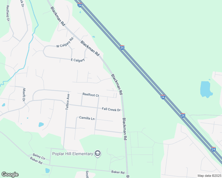 map of restaurants, bars, coffee shops, grocery stores, and more near 4321 Blackman Road in Murfreesboro