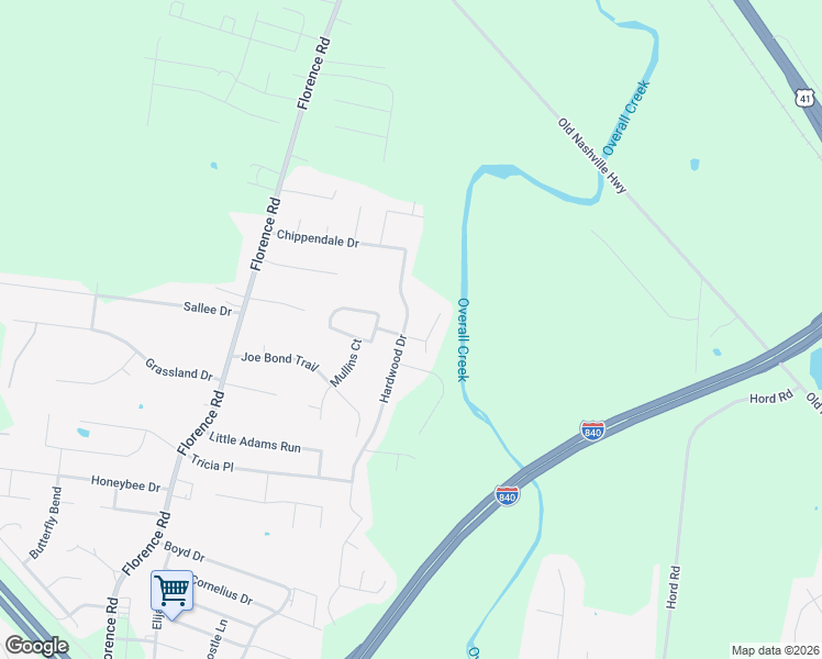 map of restaurants, bars, coffee shops, grocery stores, and more near 3458 Hardwood Drive in Murfreesboro