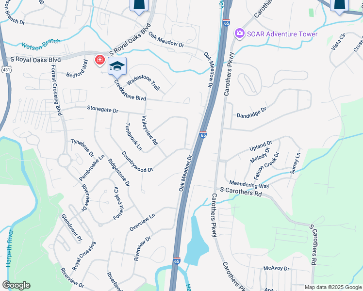 map of restaurants, bars, coffee shops, grocery stores, and more near 100 Pebble Creek Road in Franklin