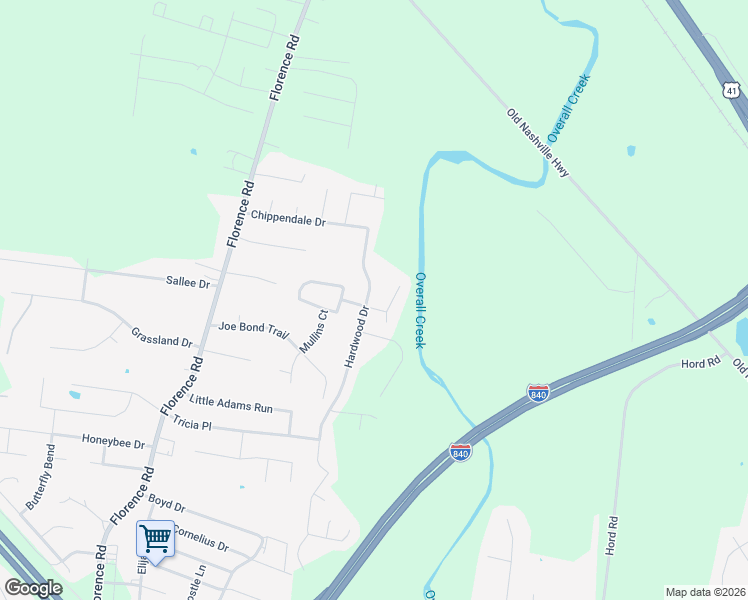 map of restaurants, bars, coffee shops, grocery stores, and more near 3458 Hardwood Drive in Murfreesboro