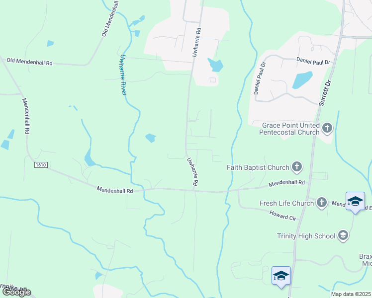 map of restaurants, bars, coffee shops, grocery stores, and more near 5501 Uwharrie Road in High Point