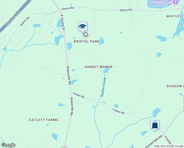 map of restaurants, bars, coffee shops, grocery stores, and more near 6805 Blazing Sunset Trail in Wake Forest
