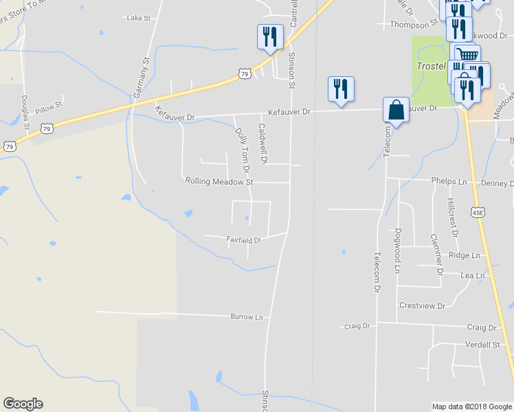 map of restaurants, bars, coffee shops, grocery stores, and more near 4099 Belew Drive in Milan