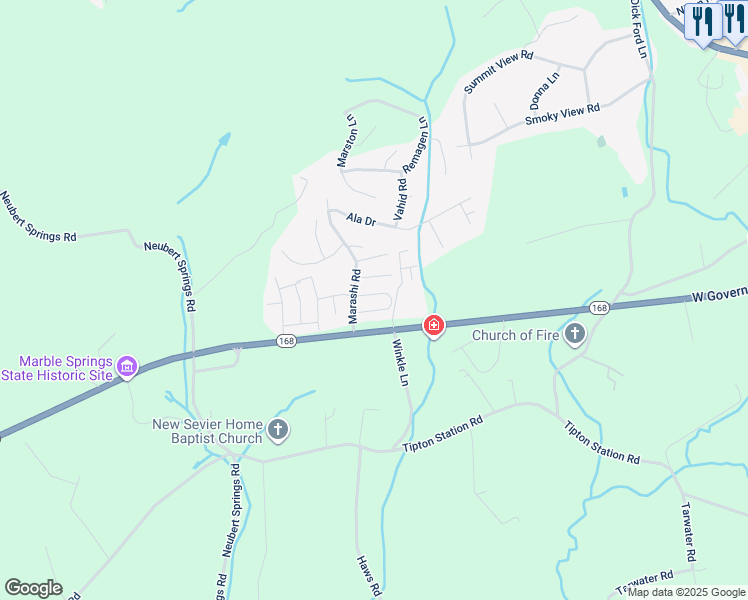 map of restaurants, bars, coffee shops, grocery stores, and more near 926 Wildacre Way in Knoxville