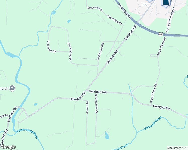 map of restaurants, bars, coffee shops, grocery stores, and more near 1707 Liledoun Road in Township of Taylorsville