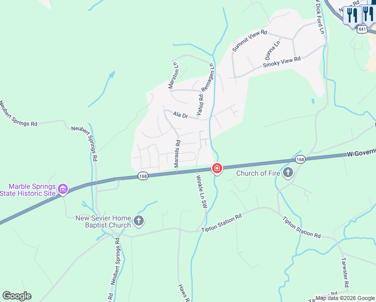 map of restaurants, bars, coffee shops, grocery stores, and more near 926 Wildacre Way in Knoxville