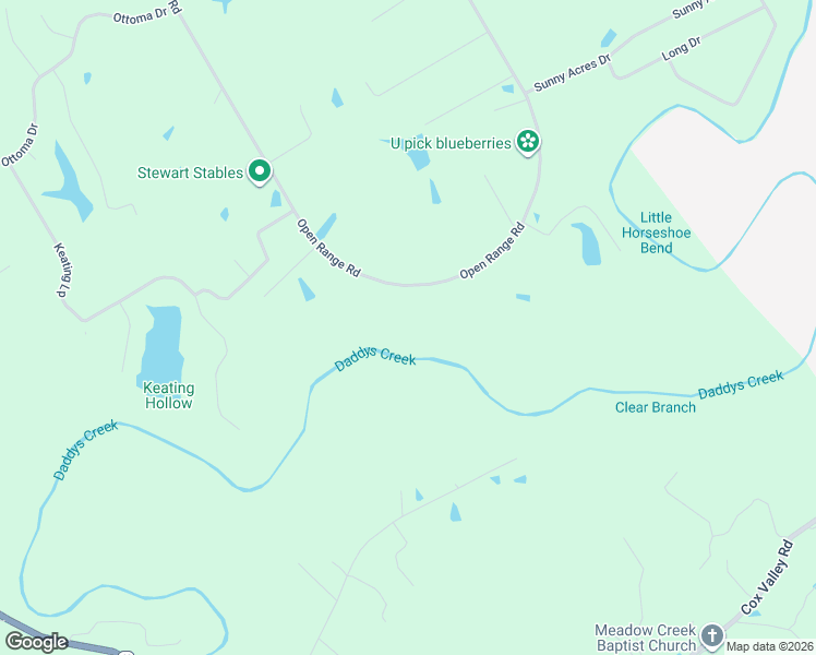 map of restaurants, bars, coffee shops, grocery stores, and more near 1032 Open Range Road in Crossville