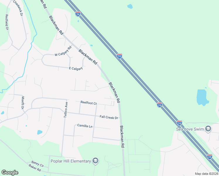 map of restaurants, bars, coffee shops, grocery stores, and more near 4321 Blackman Road in Murfreesboro