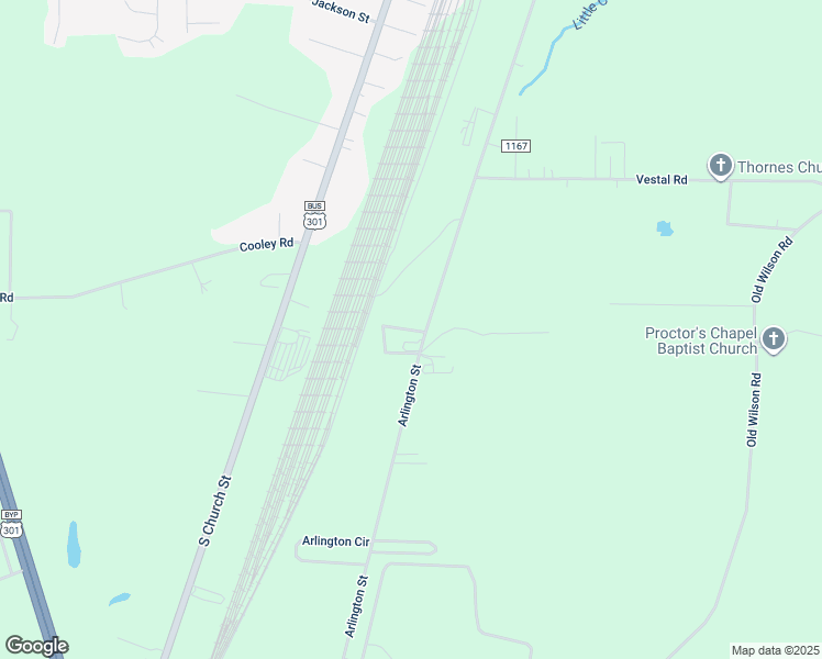 map of restaurants, bars, coffee shops, grocery stores, and more near 3308 Arlington Street in Rocky Mount